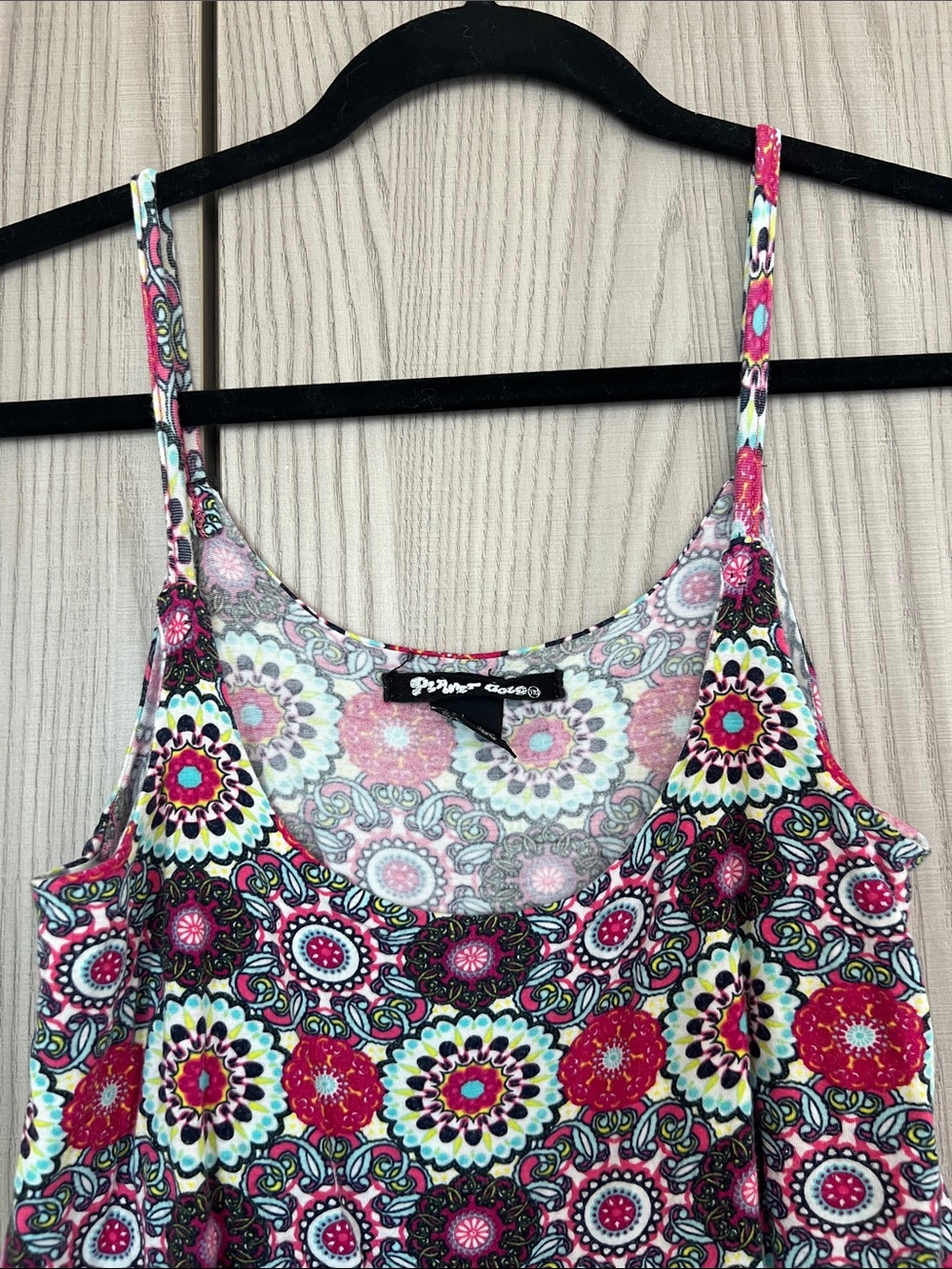 Planet Gold Pink Multi Floral Medallion Spaghetti-Strap Camisole - Picture 3 of 6